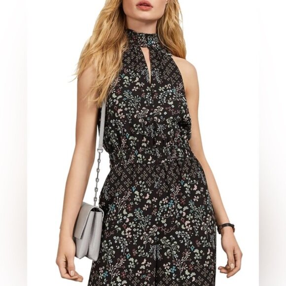 NWT TED BAKER LONDON Marcila Hazel High Neck Wide Leg Floral Jumpsuit Sz 1(S) - Picture 5 of 16